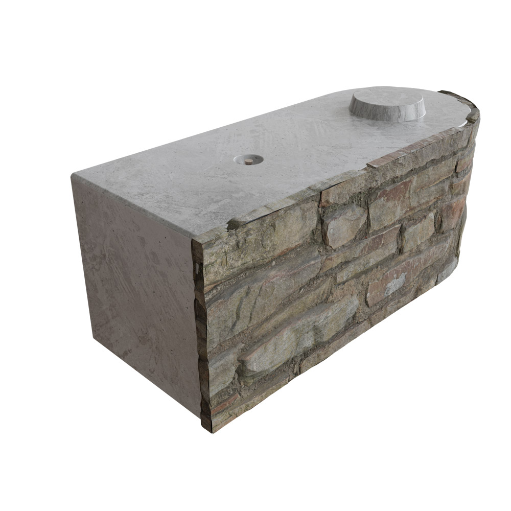 Stone look concrete store blocks